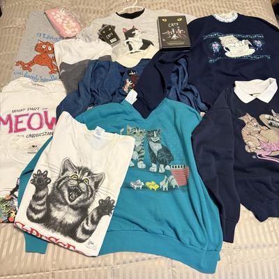 LOT 226X: Meow! Collection of Cat Sweaters, T-Shirts & More