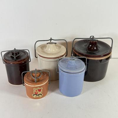 LOT 229X: Vintage Pottery Kitchen Crock Jars