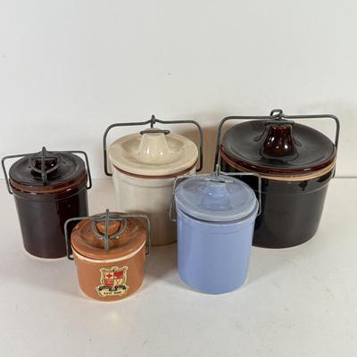 LOT 229X: Vintage Pottery Kitchen Crock Jars
