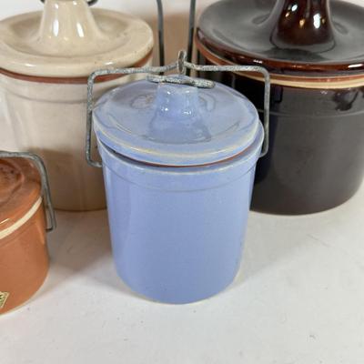 LOT 229X: Vintage Pottery Kitchen Crock Jars