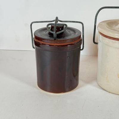 LOT 229X: Vintage Pottery Kitchen Crock Jars