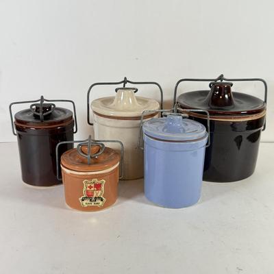LOT 229X: Vintage Pottery Kitchen Crock Jars