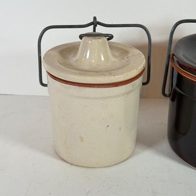 LOT 229X: Vintage Pottery Kitchen Crock Jars