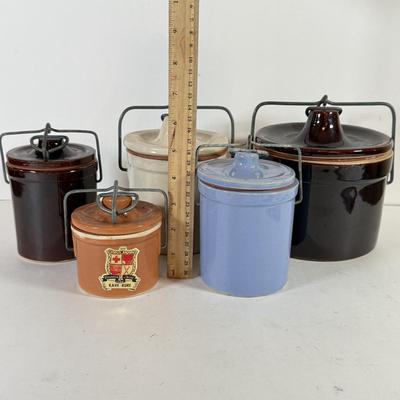 LOT 229X: Vintage Pottery Kitchen Crock Jars
