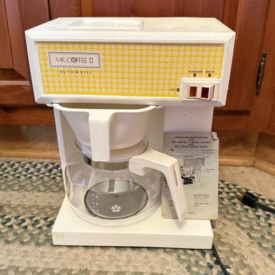 LOT 232K: Vintage Mr Coffee II Coffee Maker w/ Various Mugs