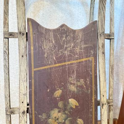 LOT 235X: Vintage Hand Painted Wooden Sled