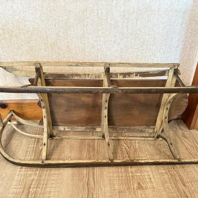 LOT 235X: Vintage Hand Painted Wooden Sled