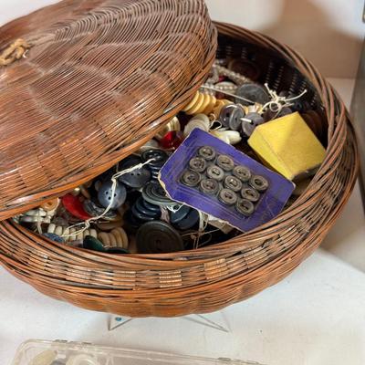 LOT 237L: Collection of Vintage Buttons in Vintage Tins