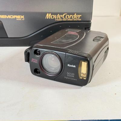 LOT 241L: Video Cameras: Vintage Memorex VCR MovieCorder & Kodak DC120 Zoom Digital Camera