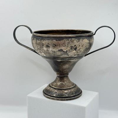 LOT 244K: Vintage Sugar Bowl & Creamer - Sterling Silver Reinforced w/ Cement
