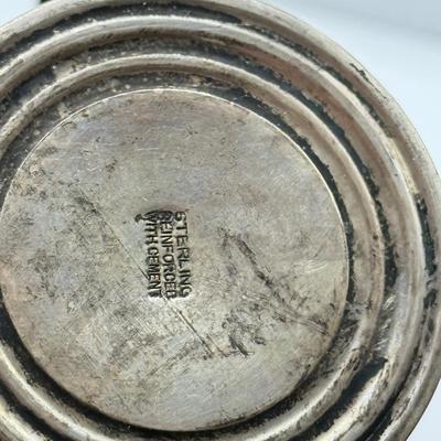 LOT 244K: Vintage Sugar Bowl & Creamer - Sterling Silver Reinforced w/ Cement