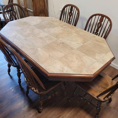 Solid Wood Ethan Allen Dining Table and Chairs (K-EL)