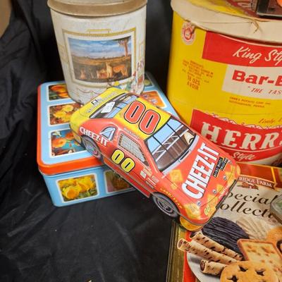 Lot of 9 Vintage Advertising Tins, Containers and Banks