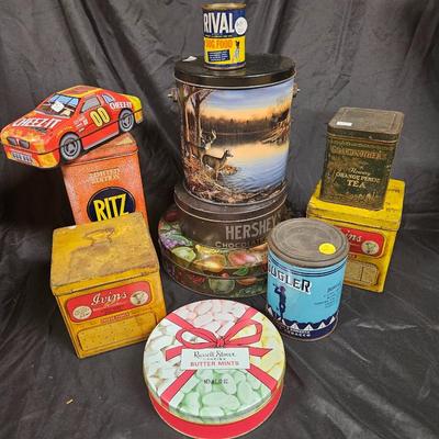 Vintage Lot of 11 Advertising Tins and Containers