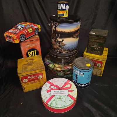 Vintage Lot of 11 Advertising Tins and Containers