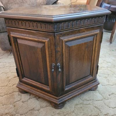 Pair of Solid Wood Hexagonal End Tables (LR-EL)