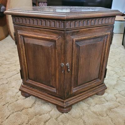 Pair of Solid Wood Hexagonal End Tables (LR-EL)