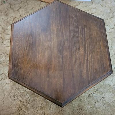 Pair of Solid Wood Hexagonal End Tables (LR-EL)