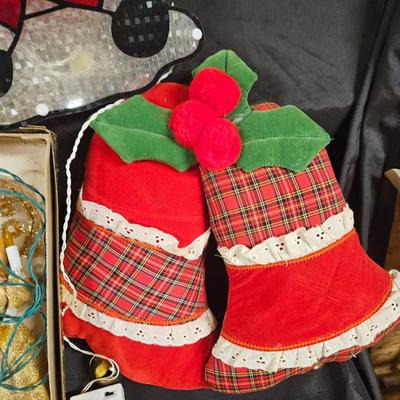 Vintage Lot of 8 Christmas Decorations Including Angel Tree Topper, Cardinal Tree Topper, Glass Ornaments and More
