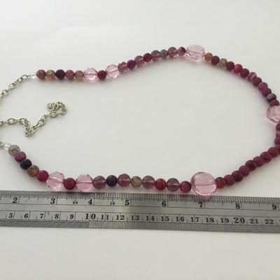 Vintage clasp purple beaded fashion necklace