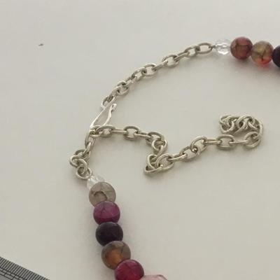 Vintage clasp purple beaded fashion necklace