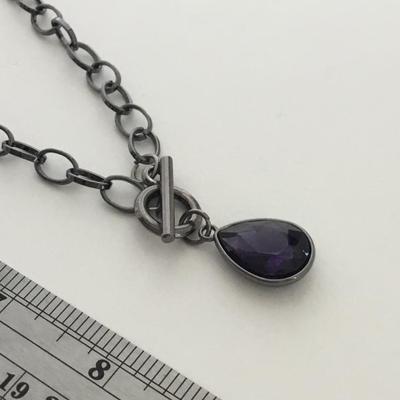 Chain like purple necklace charm necklace
