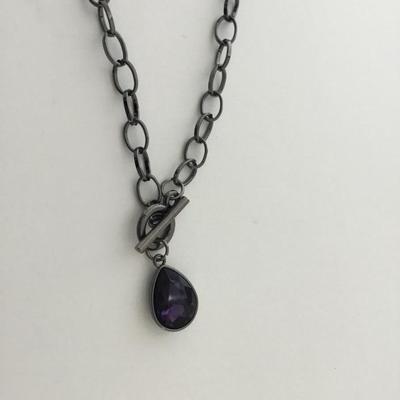 Chain like purple necklace charm necklace