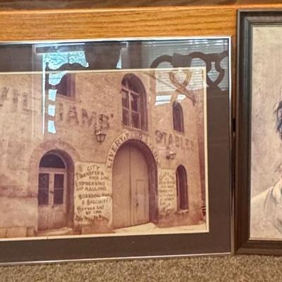 Framed photo of Williams Stables, Jesus Print and Lamb of God Wall Art