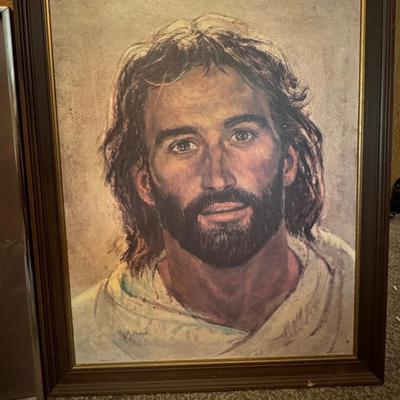 Framed photo of Williams Stables, Jesus Print and Lamb of God Wall Art