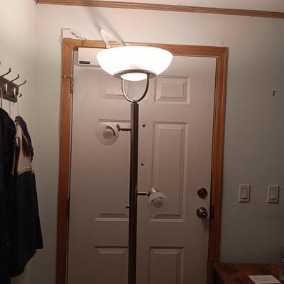Tall floor lamp with three lights