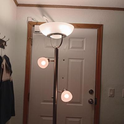Tall floor lamp with three lights