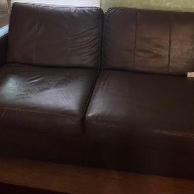 Brown Vinyl Sofa some scratches Minor