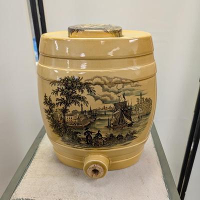 Sale Photo Thumbnail #10: Nice condition.  Transfer ware crock.
11" tall