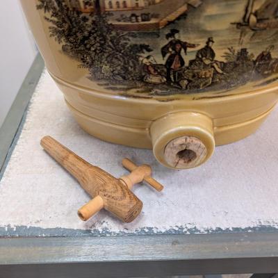 Sale Photo Thumbnail #11: Nice condition.  Transfer ware crock.
11" tall