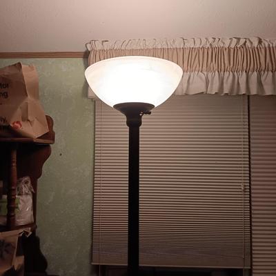 Floor lamp with glass globe