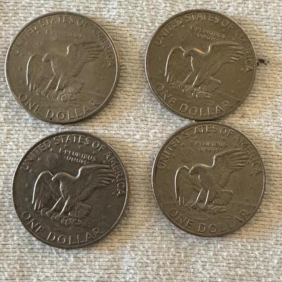 Four 1972 Eisenhower Dollars