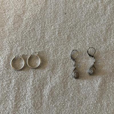 Two pair sterling earrings
