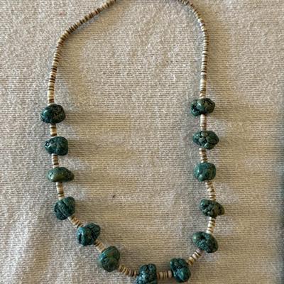 Sterling donkey 13.6 g turquoise necklace, need clasp