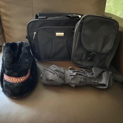 Carrying bag umbrella, miscellaneous items