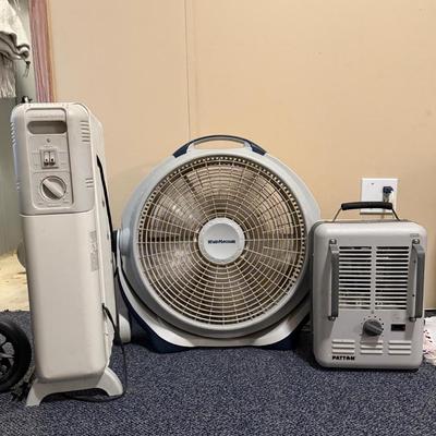 Fan and two heaters