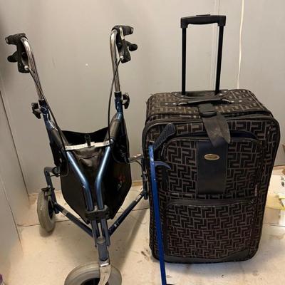 Walker and suitcase