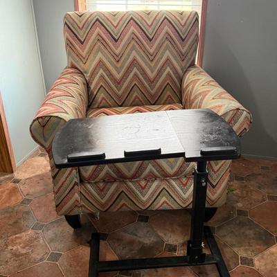 Chair with laptop table on casters