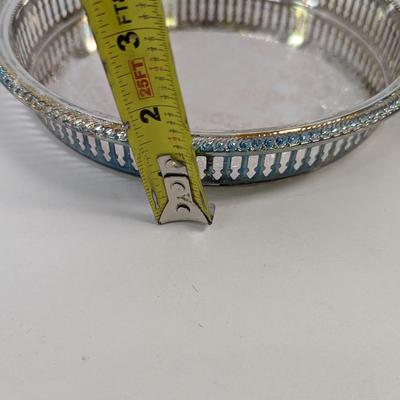 Retro Chrome Domed Cake Cover & Plate - Silverplated Tray