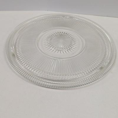 Retro Chrome Domed Cake Cover & Plate - Silverplated Tray