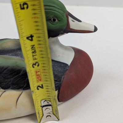Vintage Bisque Porcelain Mallard Decoy Duck Figurine Hand Painted