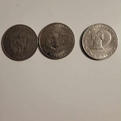 3 Eisenhower dollars