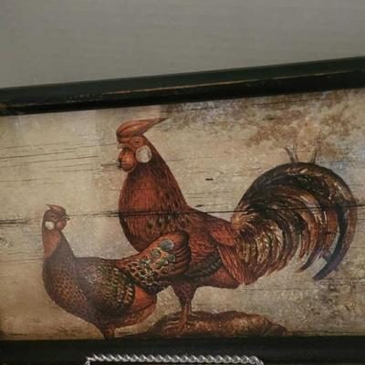 Rooster tray 2 metals rooster trivets