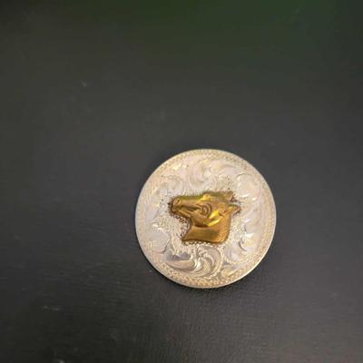 Vintage sterling earrings and horse pin