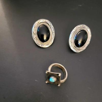 Sterling earrings and ring