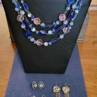 Earrings and necklaces
